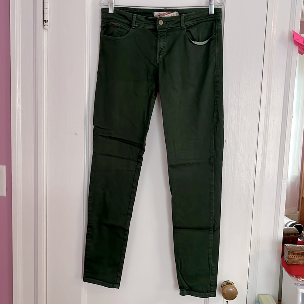 Green Zara Skinny Jeans (Size 10)